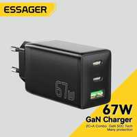 Szybka ładowarka Essager 67W 2xUSB-C 1xUSB-A biała