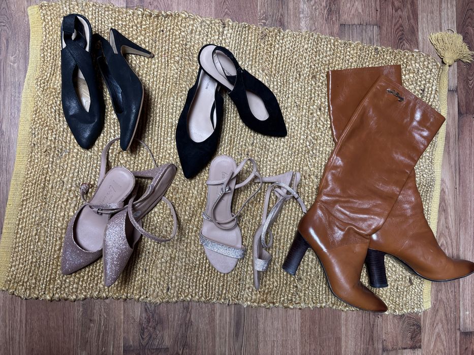 Блискучі туфлі босоніжки на каблуку 6/39 new look нові ідеальний стан