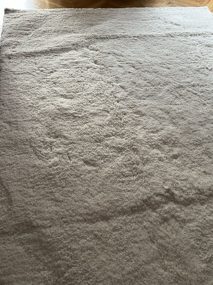 Biały dywan shaggy owieczka 160x200