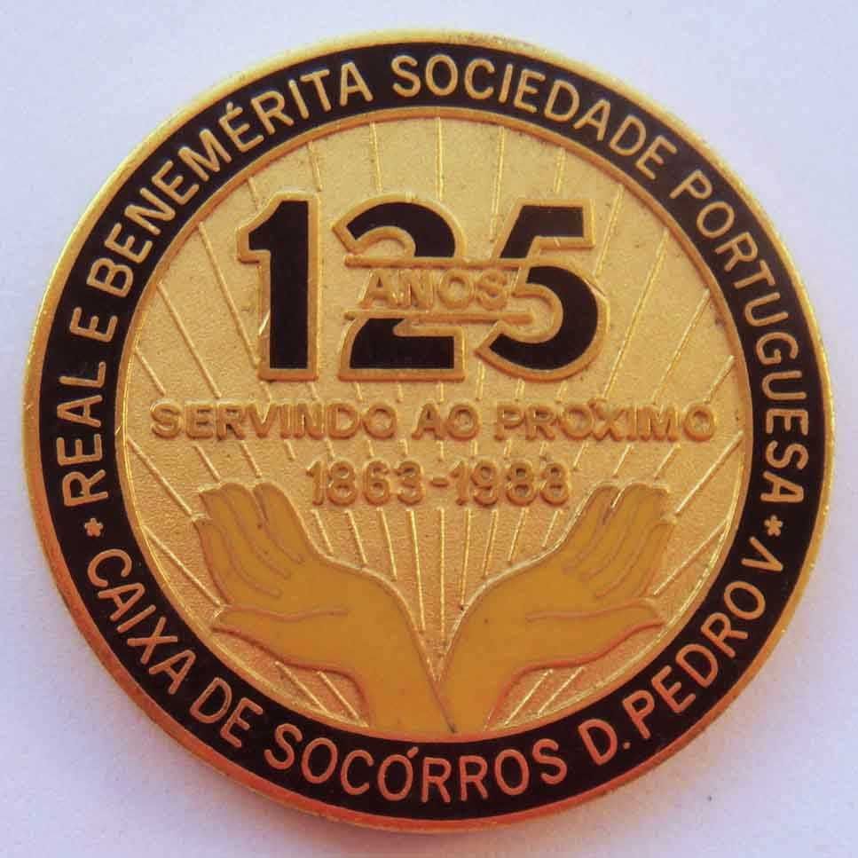 Medalha de Bronze e Esmalte 125 Anos de Caixa de Socorros D Pedro V