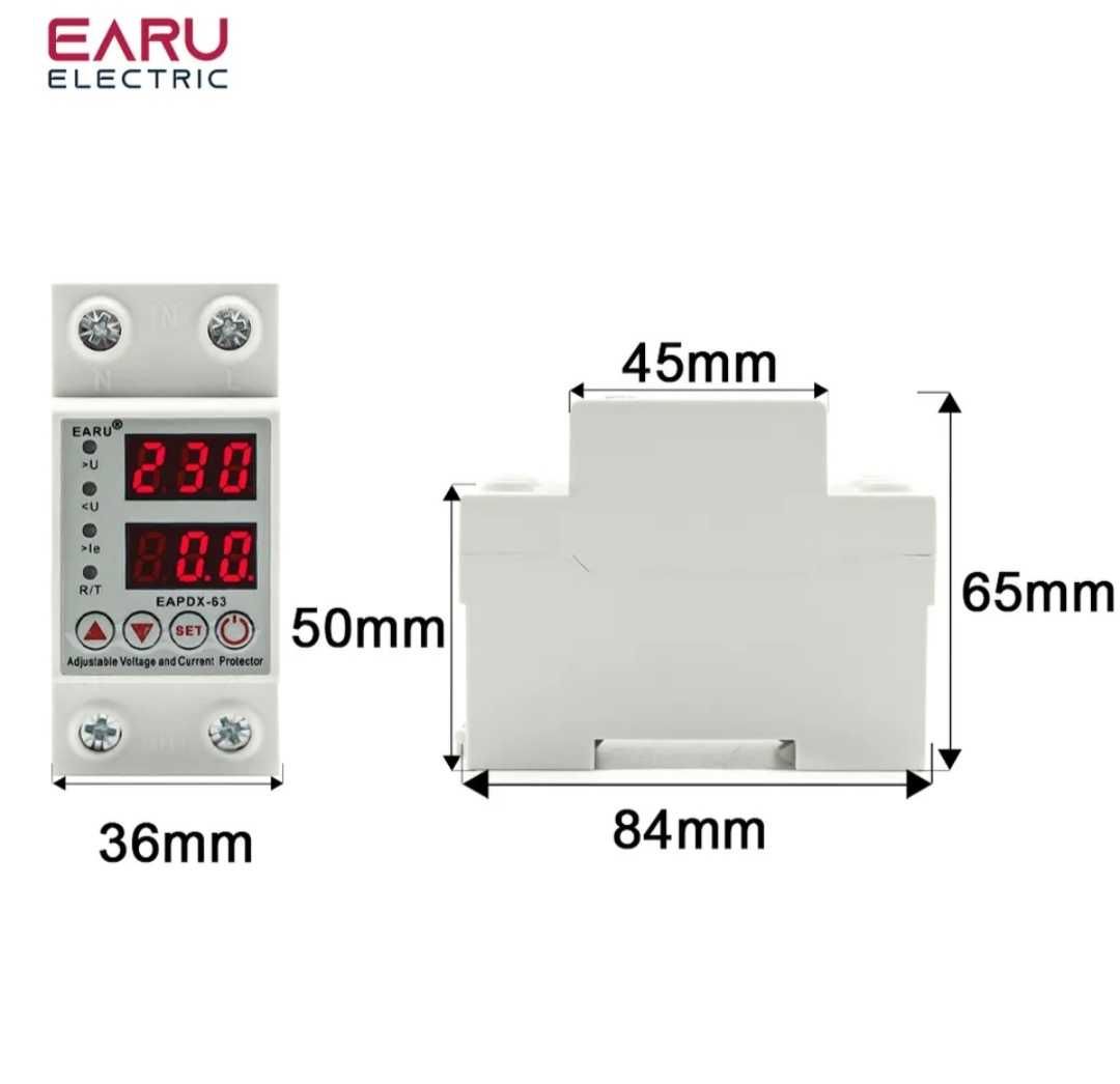 Защитное реле напряжения 63А, реле напряжения и тока EARU