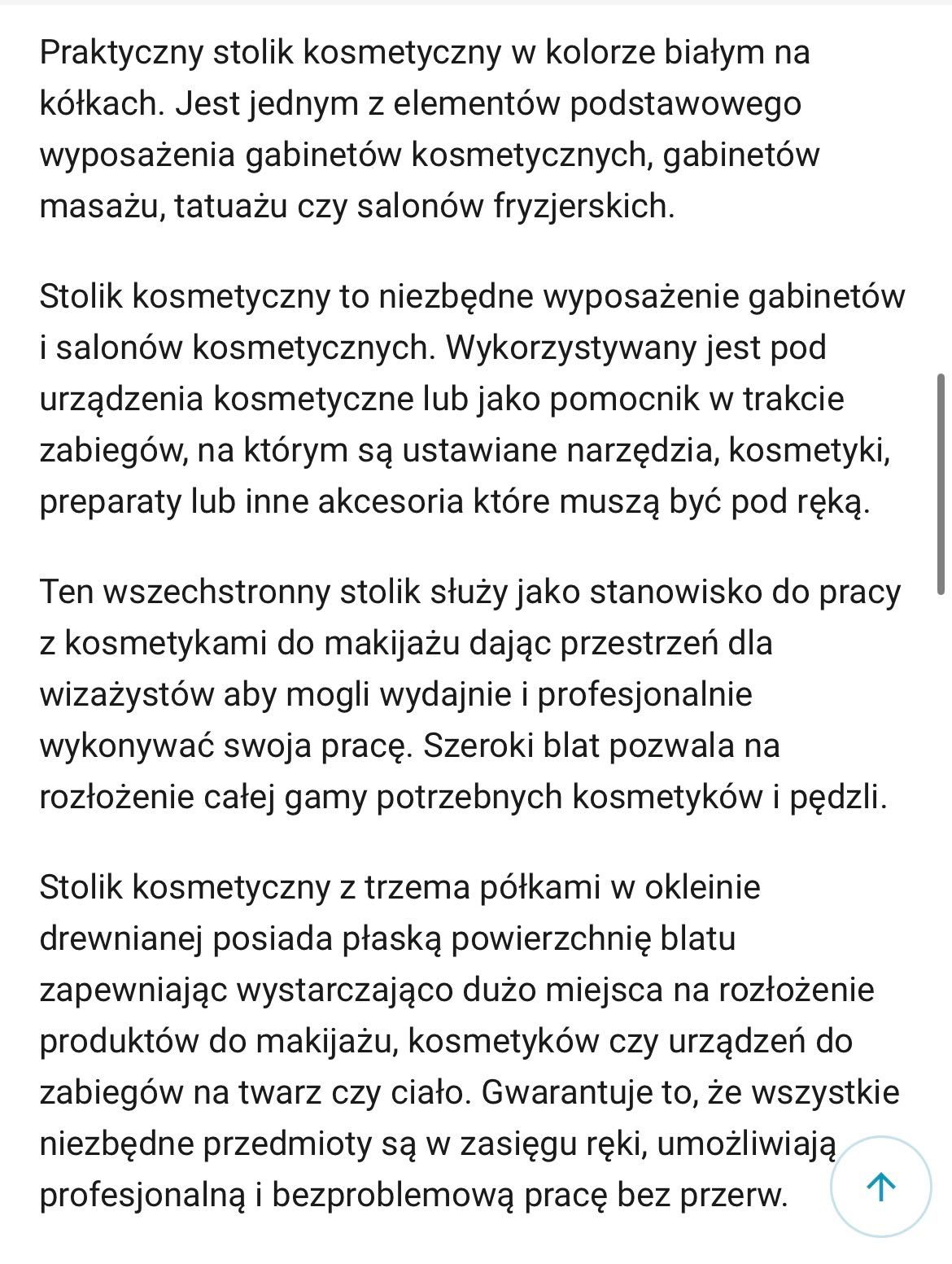 Stolik kosmetyczny biały - 3 półki