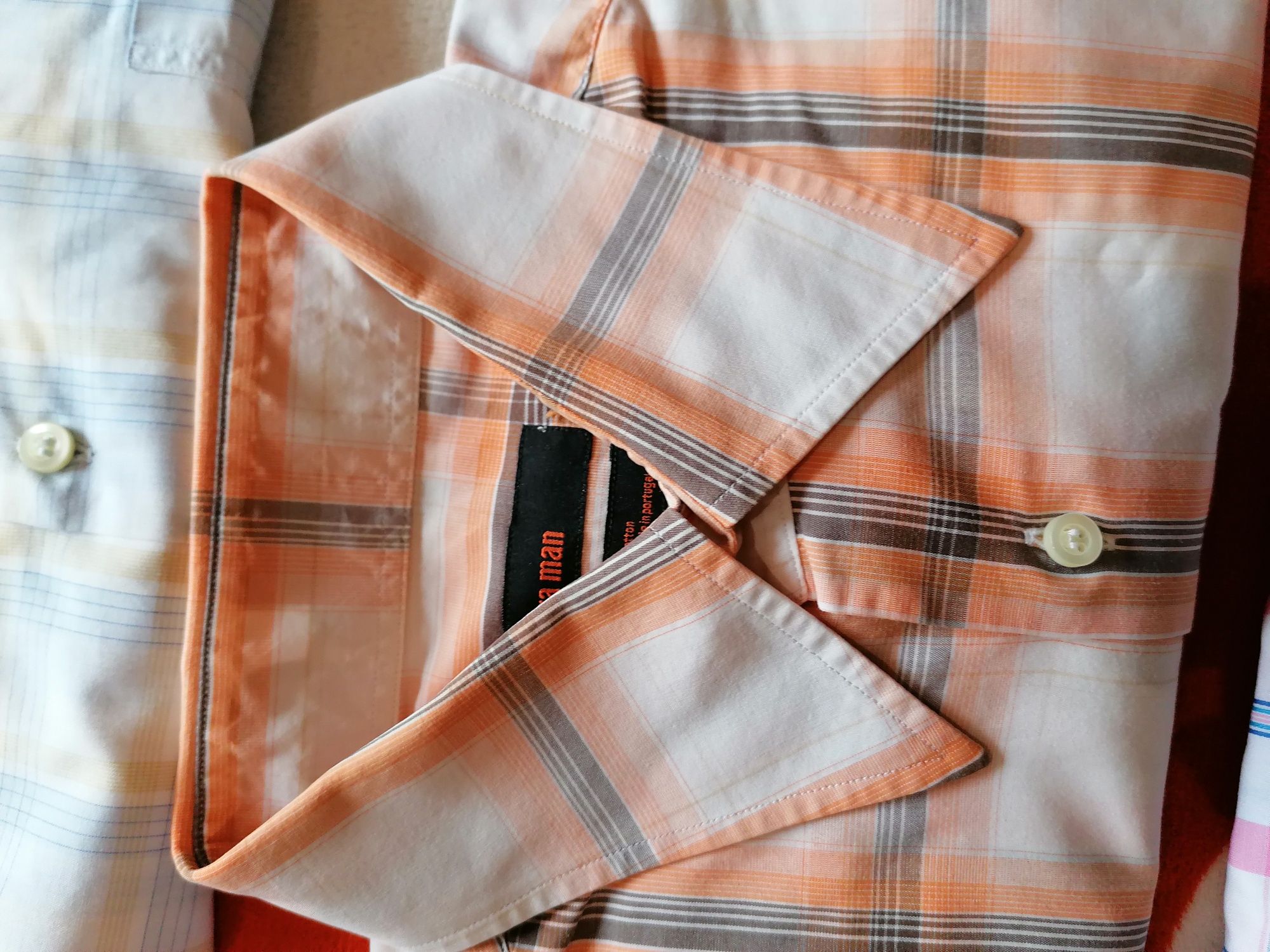 6 Camisas manga curta 100 %Alg.