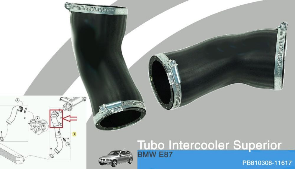 Tubo Intercooler Superior NOVO p/BMW 118d,120d E87