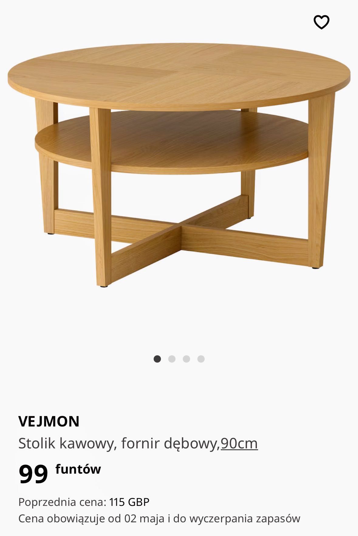 stolik kawowy VEJMON IKEA