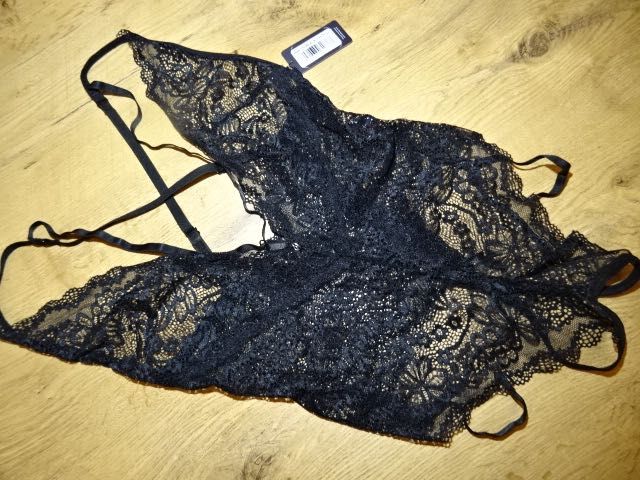Lovehoney body koronkowe czarne nowe S