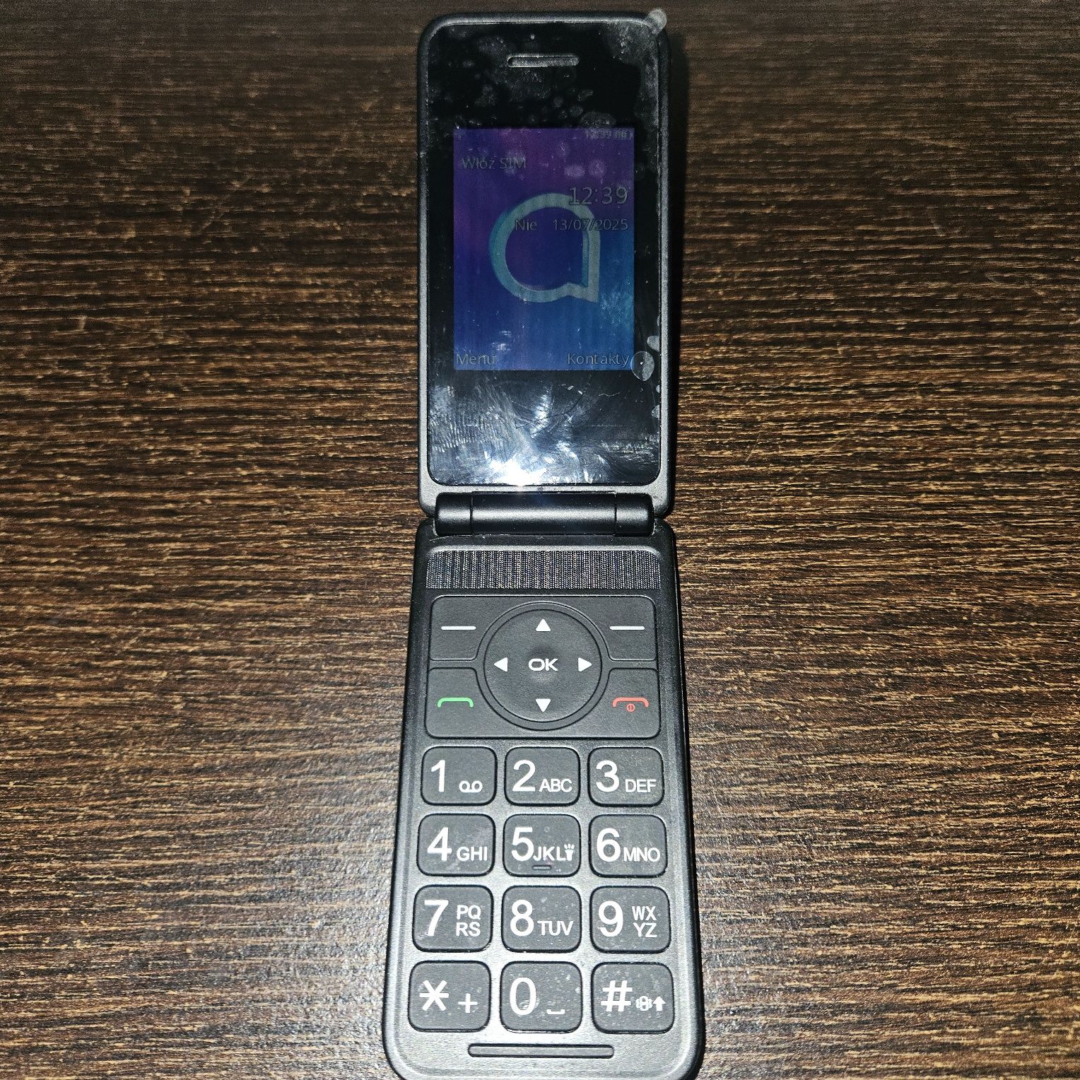 Telefon dla seniora Alcatel 3982x z orginalną folią na wyświetlaczu