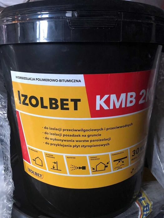 Hydroizolacja polimerowo-bitumiczna dwuskładnikowa Izolbet KMB2K 30kg