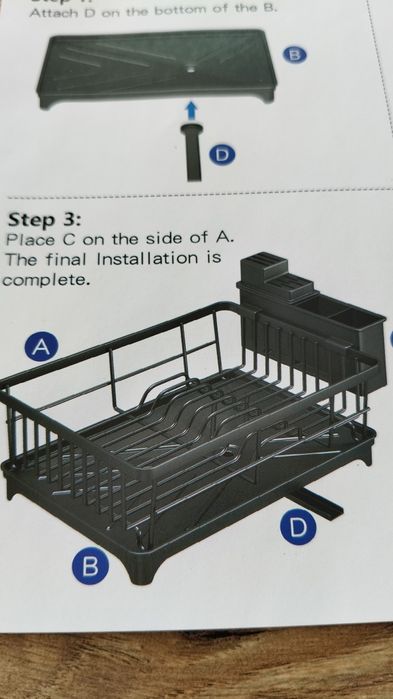 Ociekacz, suszarka do naczyń, z obrotowym odpływem wody