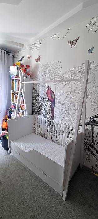 Łóżeczko dziecięce z szufladą tapczanik 140x70 Tipi