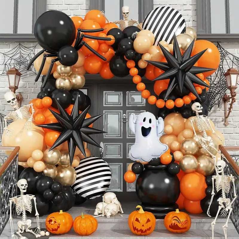 Набор надувных шариков на хеллоуин, Halloween, Набор арок -шары 104шт.