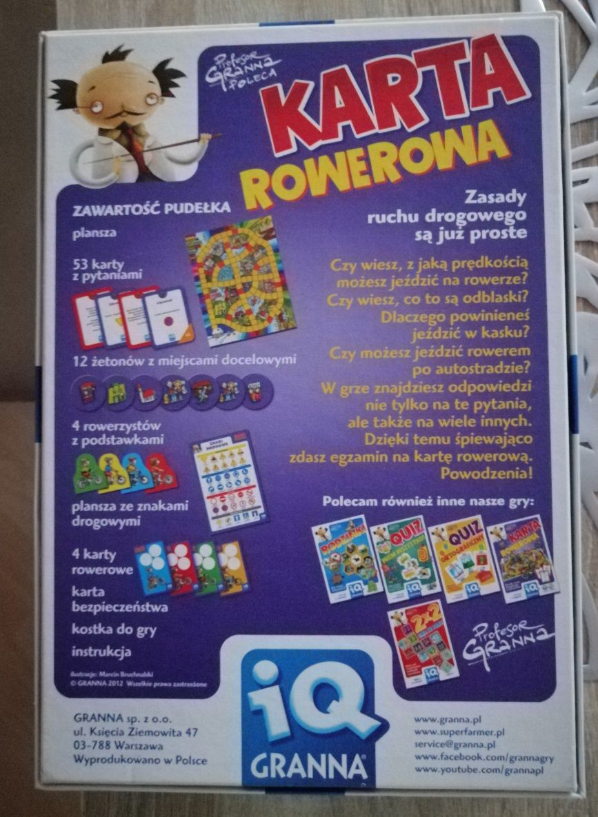 Gra planszowa "Karta rowerowa "