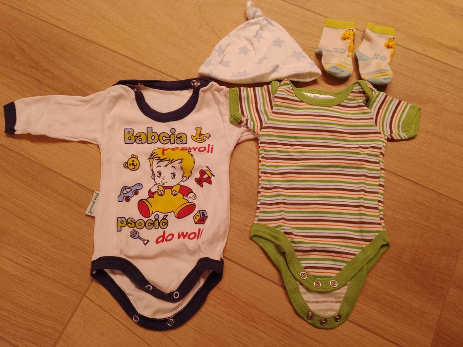 Paka ubrań dla noworodka/chłopca w rozm 56, 22 sztuki za 65zł