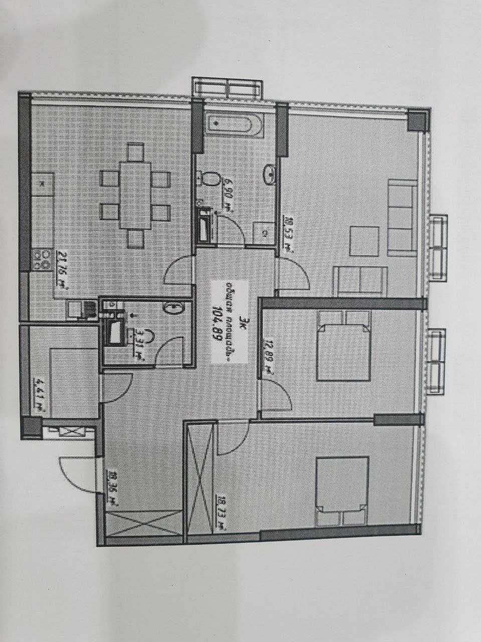 Продам СВОЮ 3-комнатную квартиру в ЖК "Атмосфера", 105 метров, Аркадия
