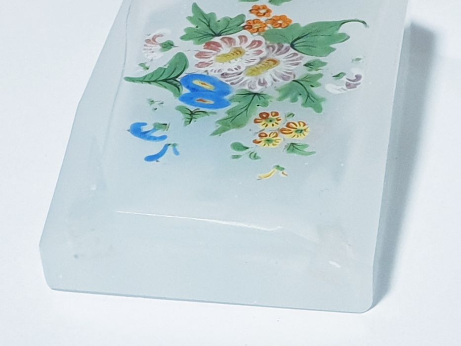 Maravilhoso antigo frasco de perfume esmaltado à mão Sec. XIX