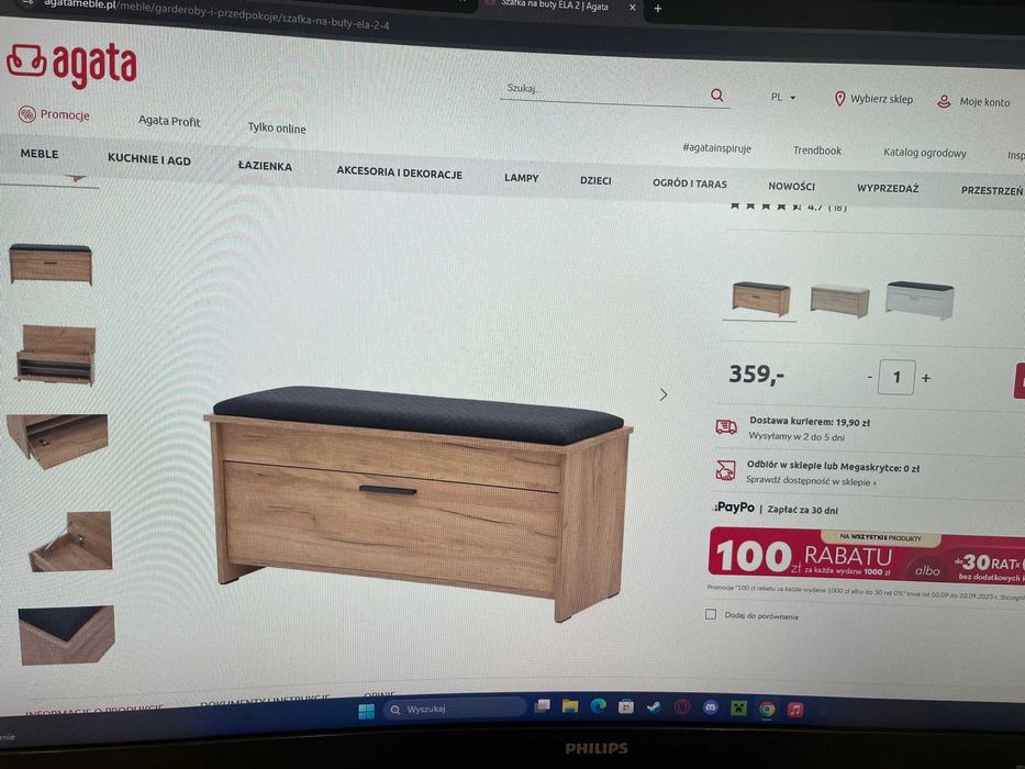 Szafka na buty Ela 2 Agata Meble