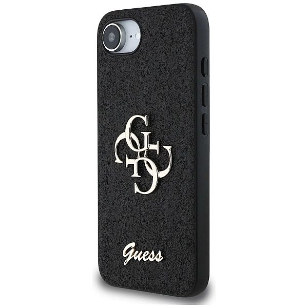 Etui Guess Fixed Glitter Big 4G na iPhone 16e - czarne