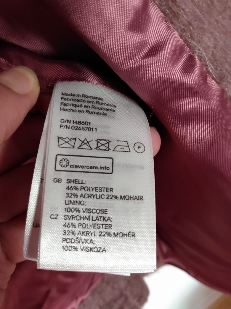 H&M trend premium kurtka płaszcz 40/42 wrzosowy