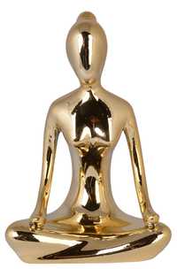 Figurka Ceramiczna Kobieta Yoga Złota