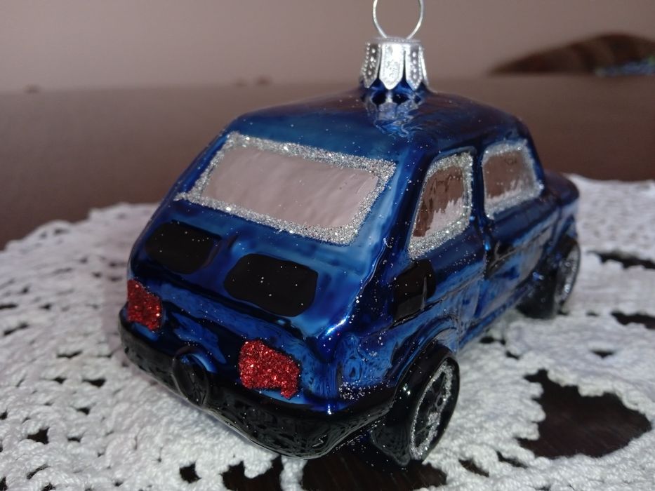 Bombka szklana Fiat 126p maluch niebieski