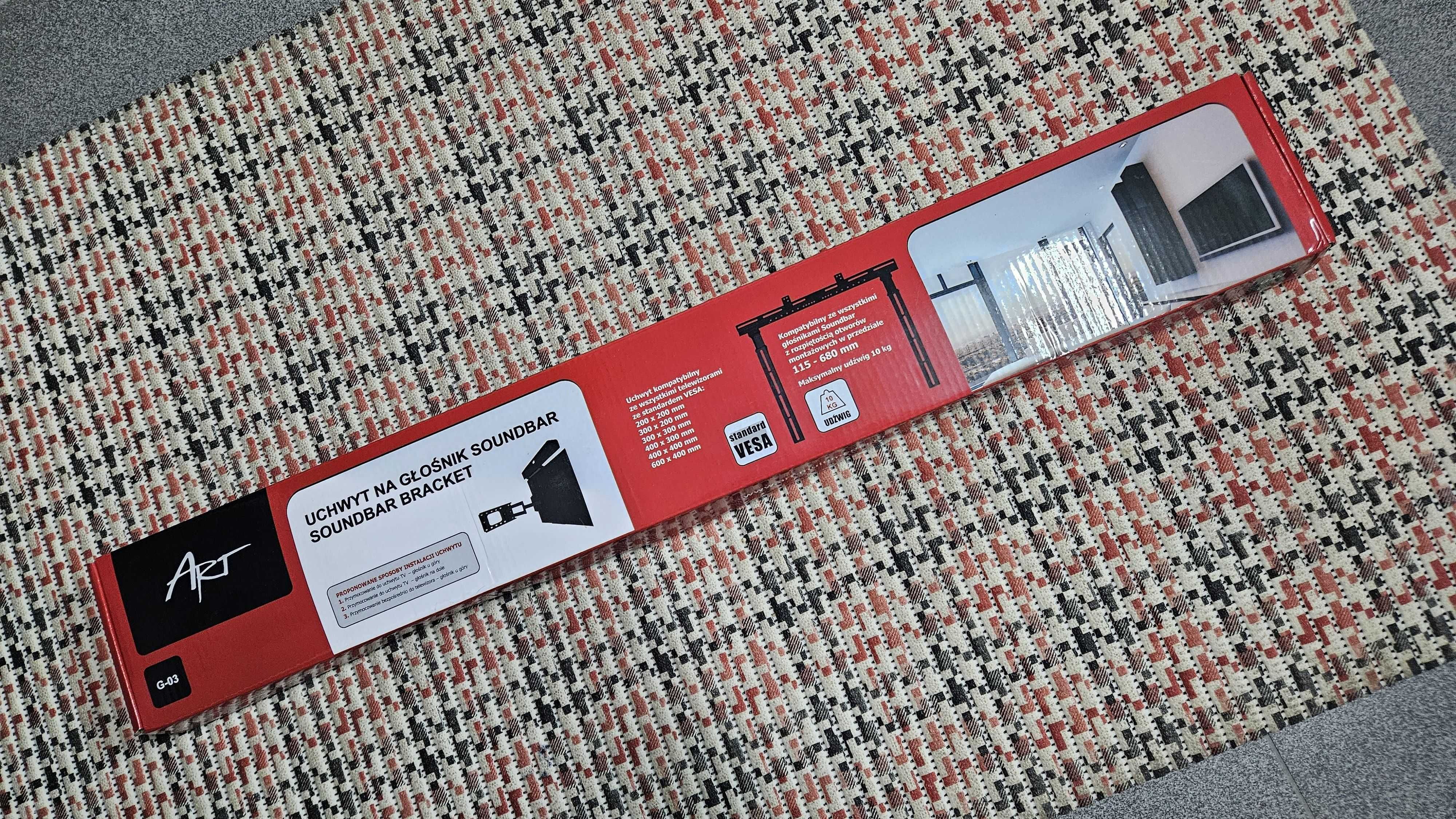 Uniwersalny Uchwyt Mocowanie na głośnik typu soundbar ART G-03 do TV