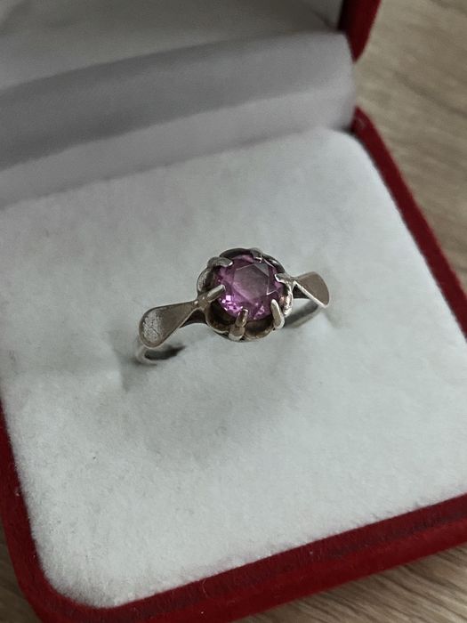 Серебряное кольцо с аметистом, СССР