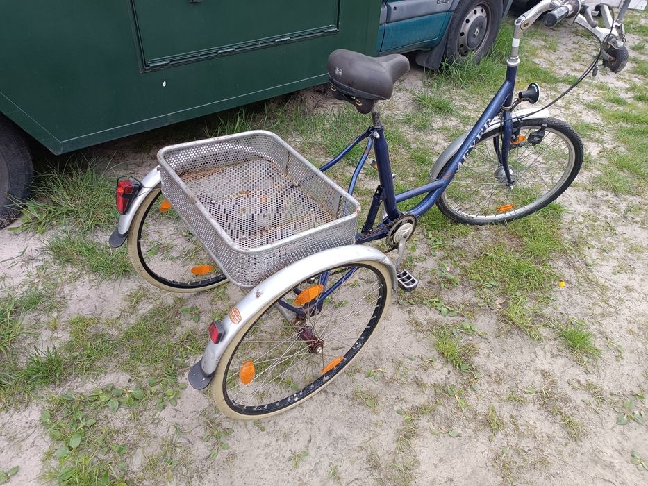 Rower trzykołowy trójkołowy mechanizm różnicowy