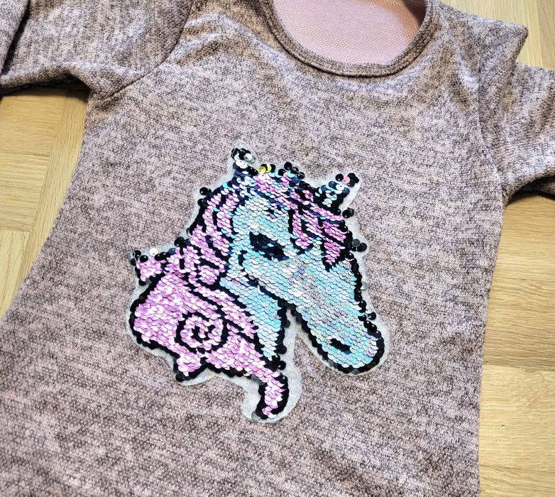 Sukienka 116 jednorożec cekiny