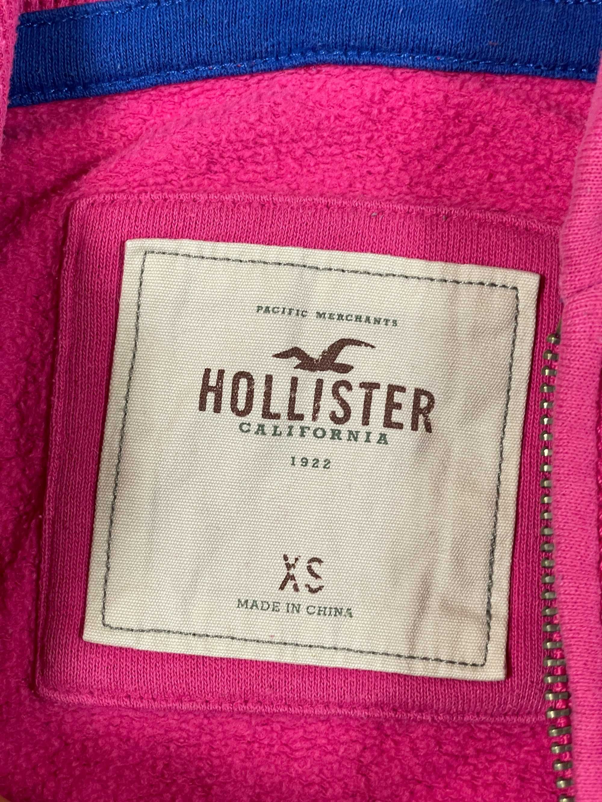 Hollister Bluza Damska Różowa Kaptur Zip Logo Klasyk Unikat XS