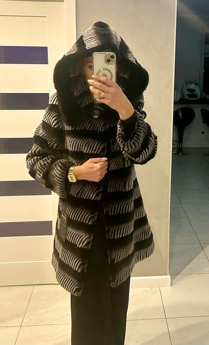 Futro naturalne szynszyl plus norka rozm S M do L