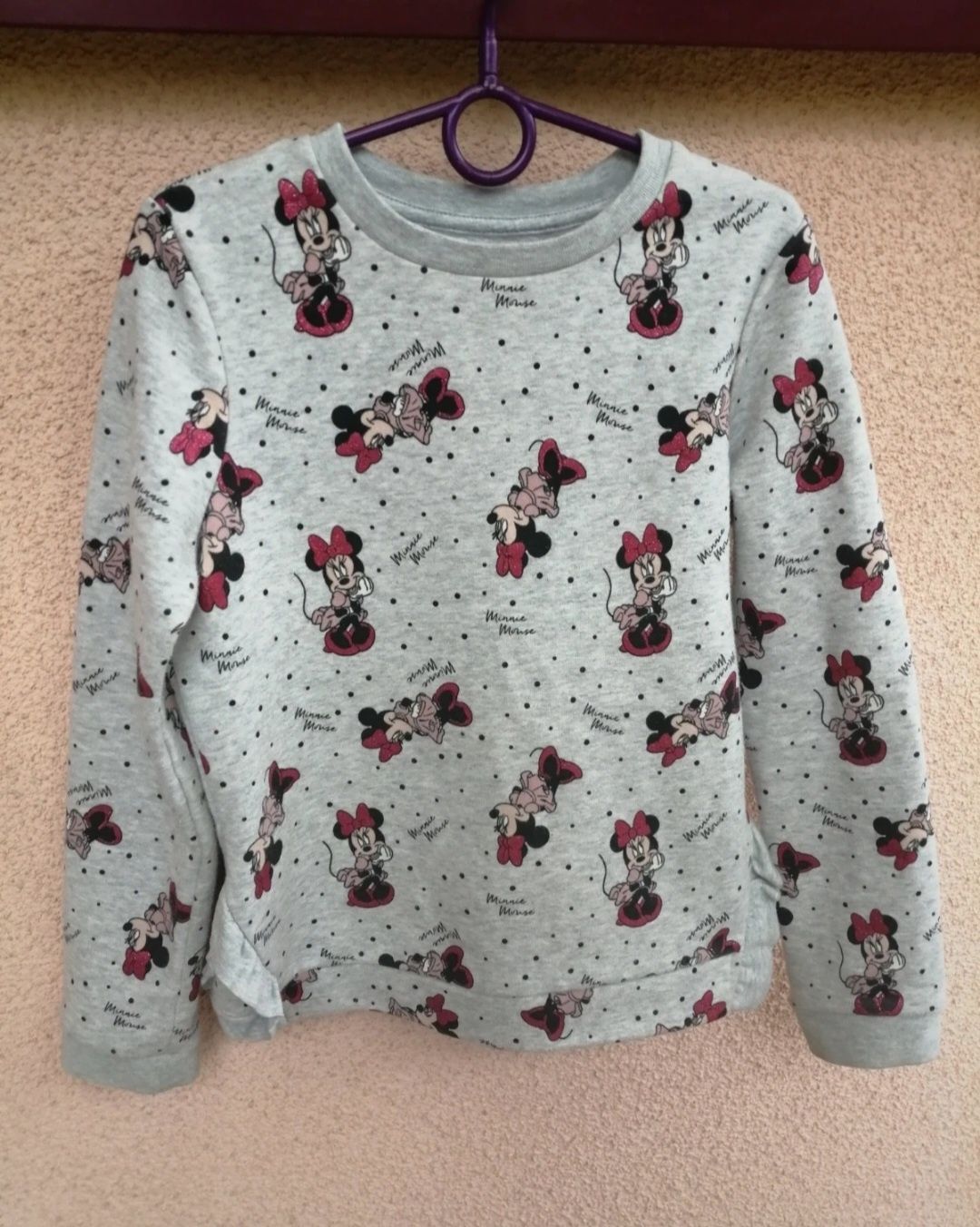 bluza w myszkę miki Disney 134 c&a szara na długi rękaw