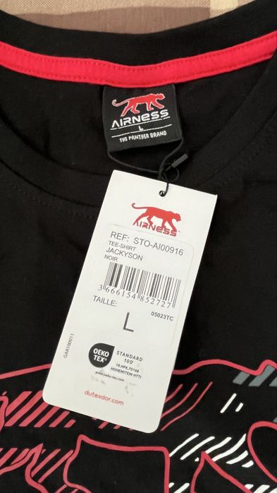 T-shirt Airness Jackyson preta nova com etiqueta — tamanho L