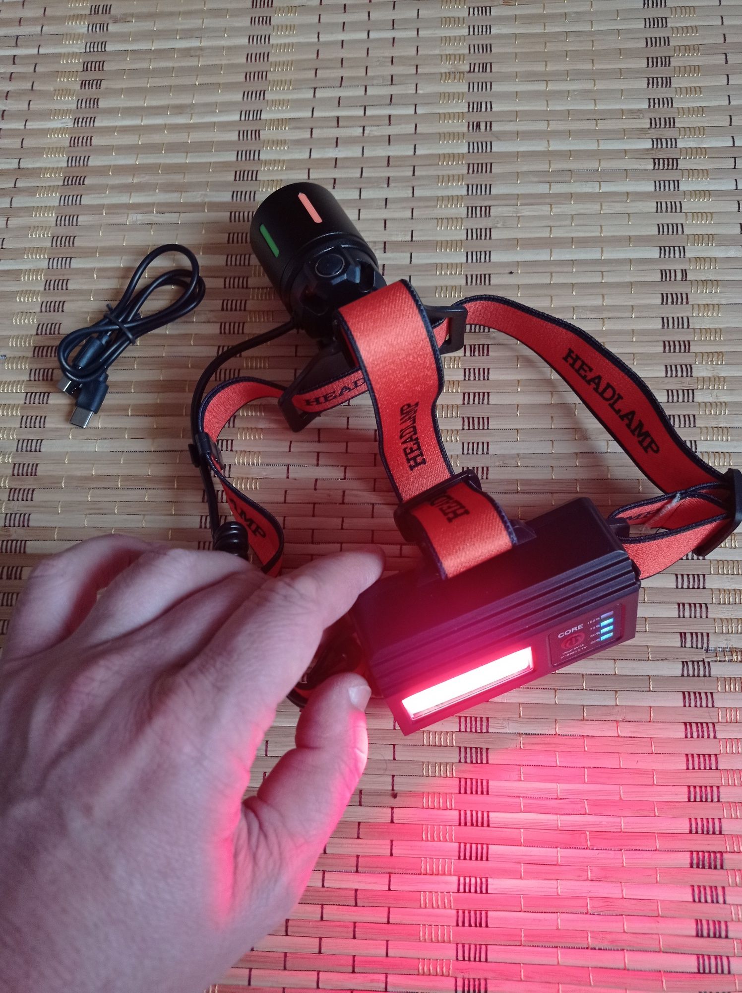 Ліхтар налобний  BL-T67-TG+COB  3 акума power bank