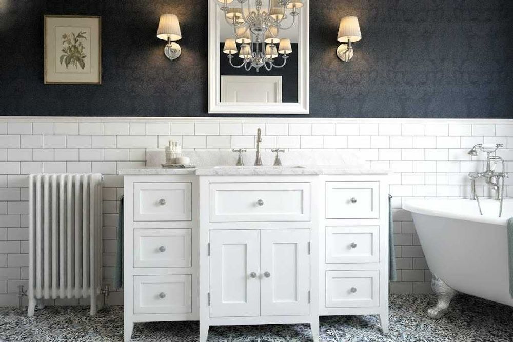 Szafka na umywalkę, z drewna, retro, w stylu angielskim