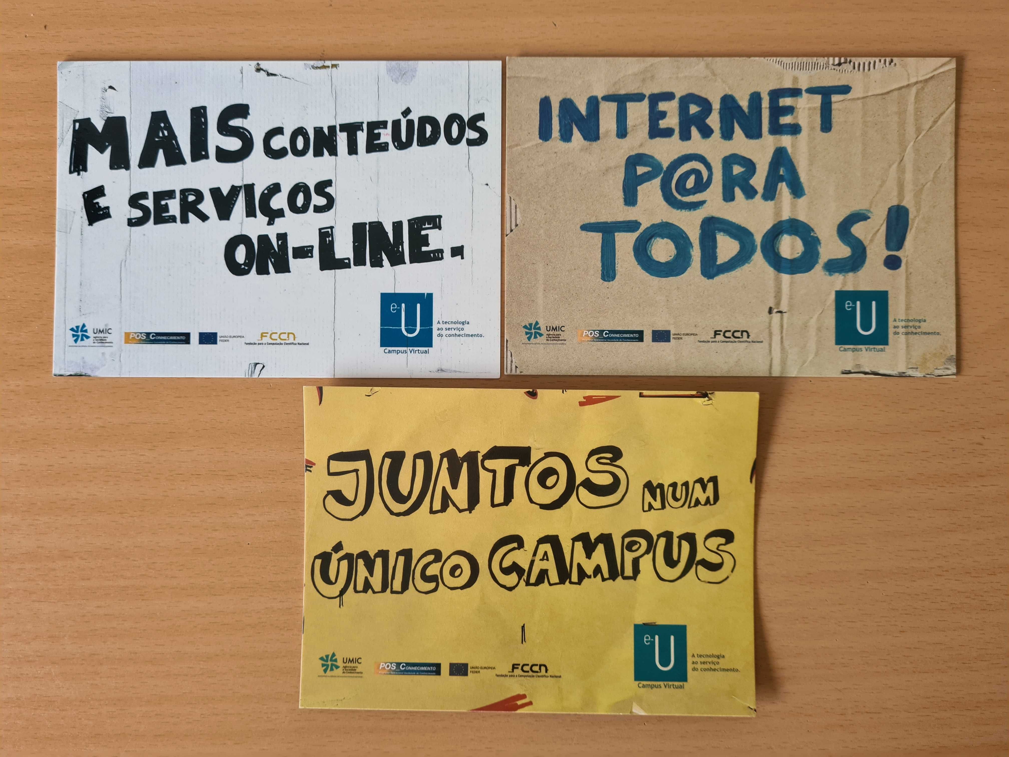 3 postais ilustrados da e-UP