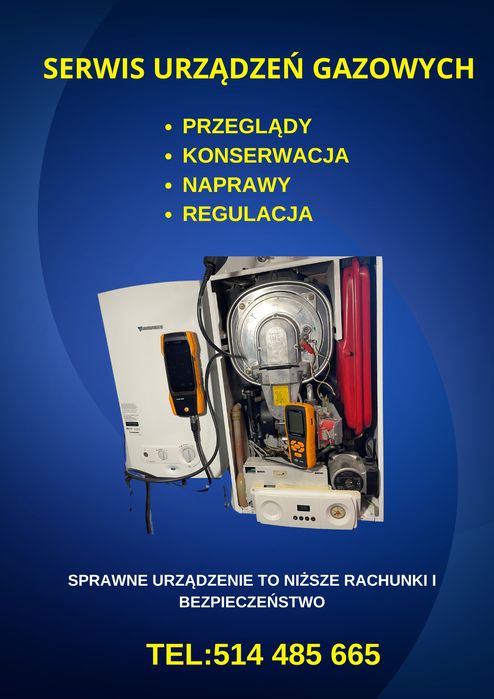 Serwis, przeglądy, naprawa, kotłów, piecyków  i term gazowych
