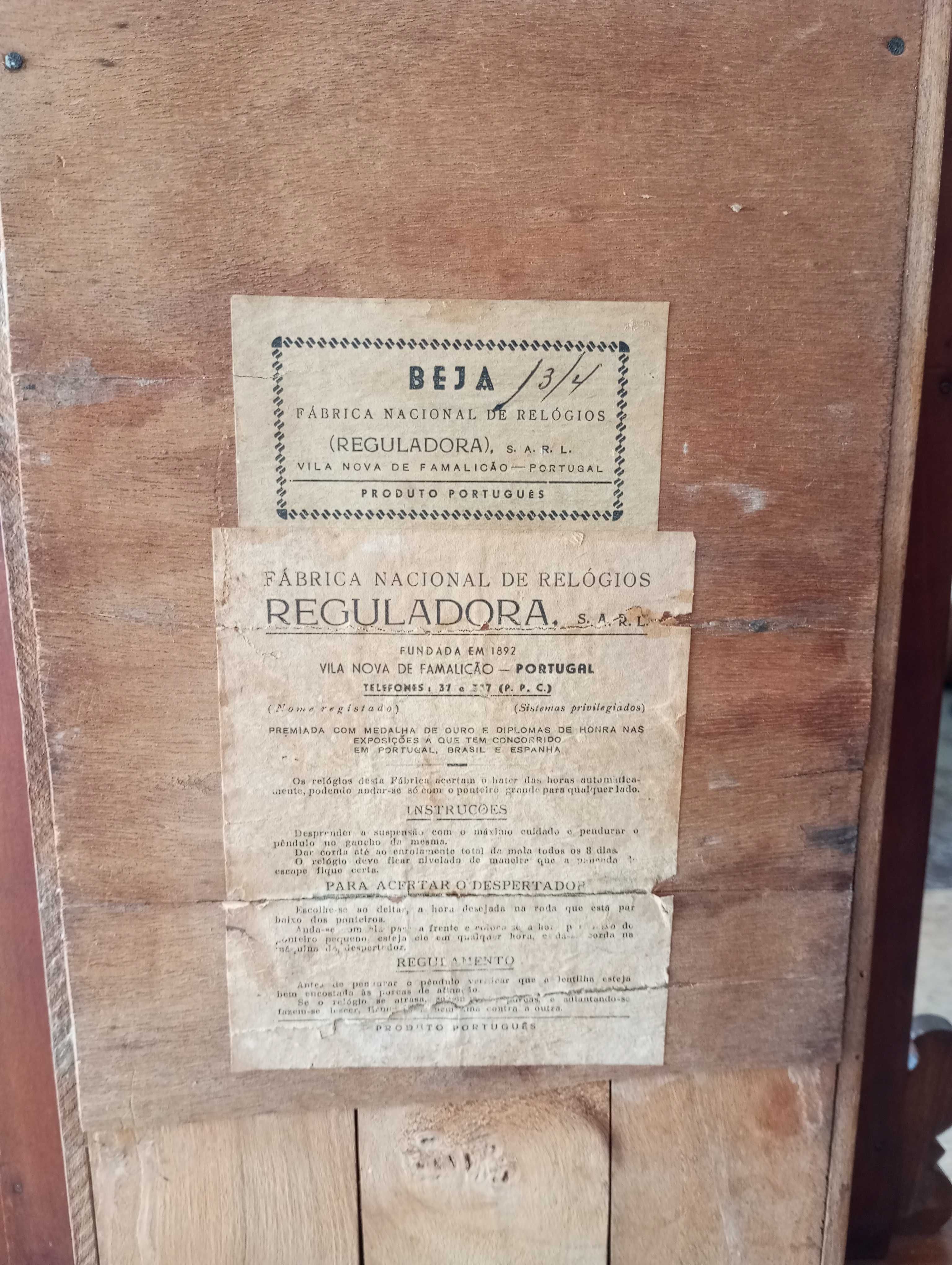 Antigo relógio de mesa Reguladora modelo Beja
