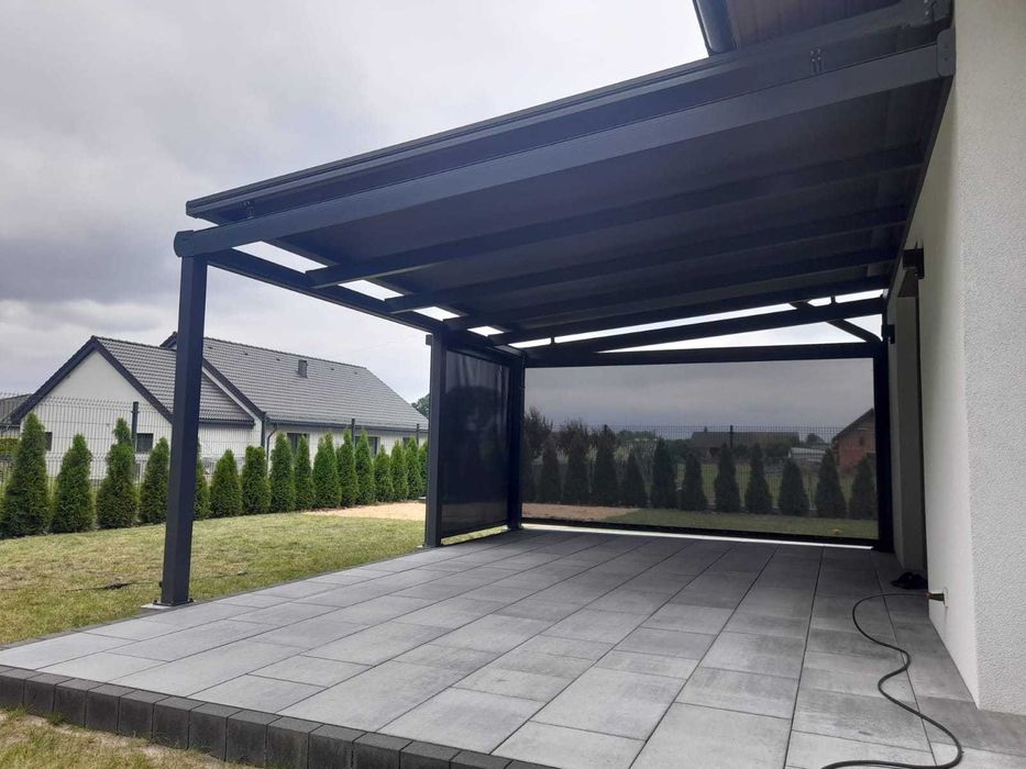 Altany, pergole, wiaty z dachem z poliwęglanu lub szkła