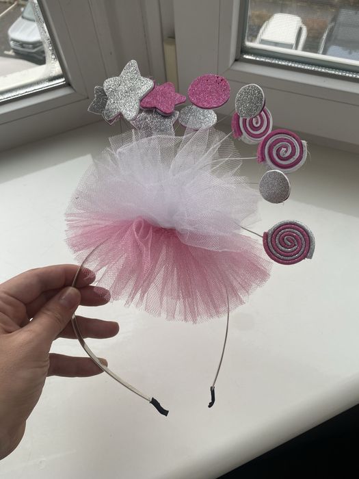 Карнавальний аксесуар обруч для цукерки (рожевий)