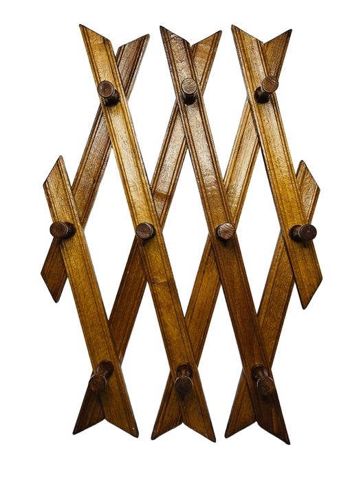 Розкладний деревʼяний вішак на стіну