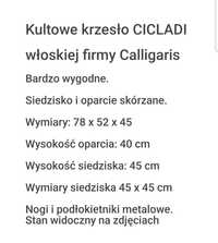 Krzesla skorzane 4 szt Cicladi Calligaris Włochy