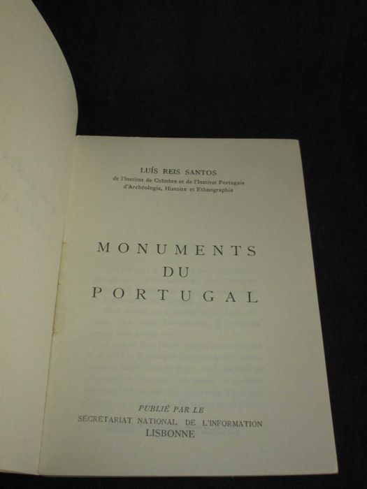 Livro Monuments du Portugal Luís Reis Santos