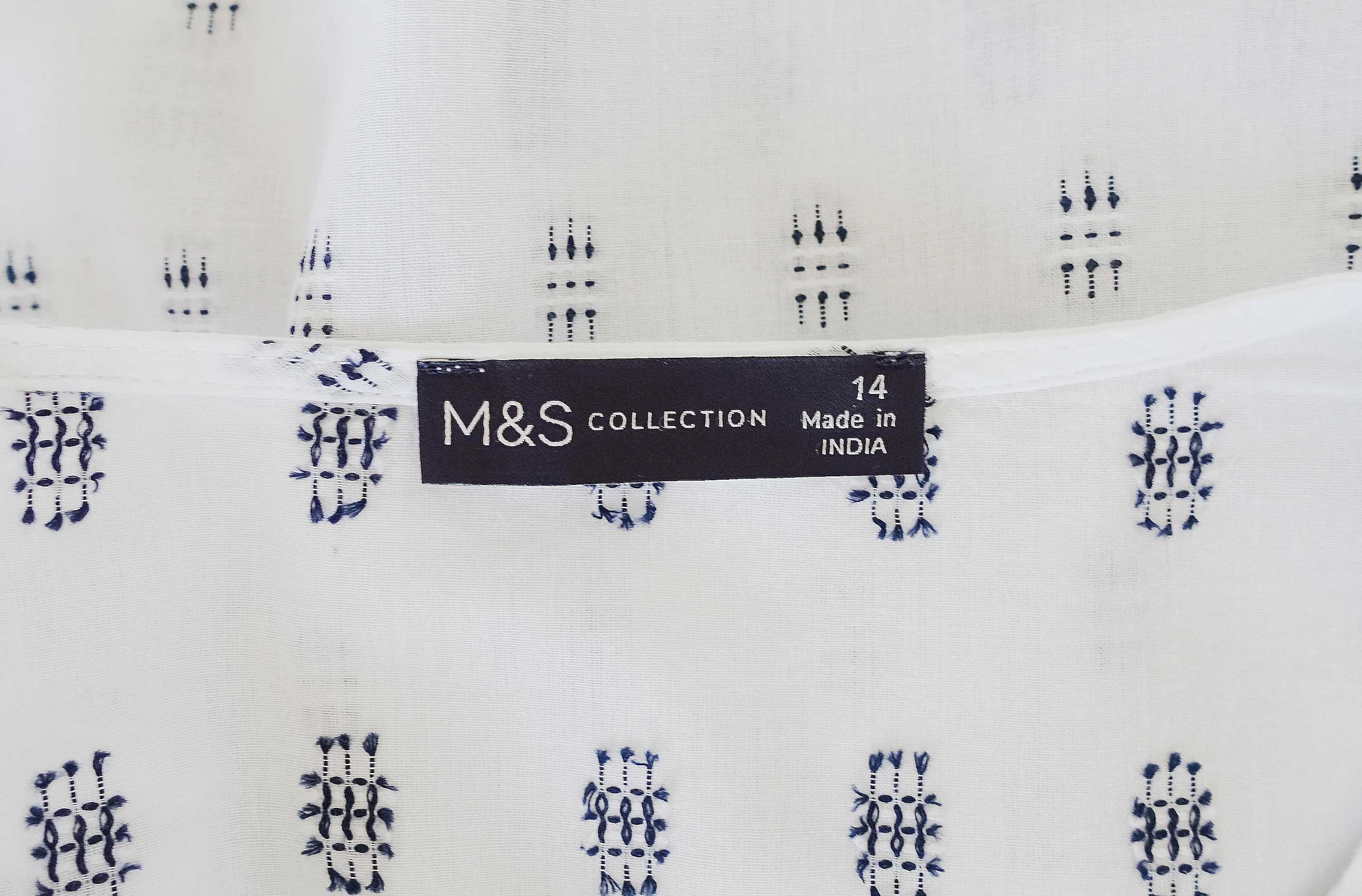 marks & spencer haftowana bluzka bawełna 42 stan bardzo dobry