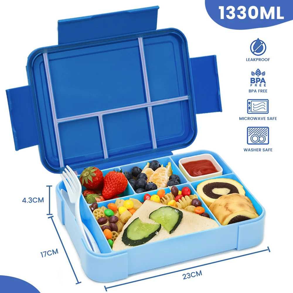 Pudełko śniadaniowe dla dzieci Bugucat z przegródkami 1330 ml 2szt