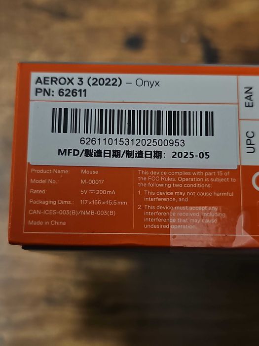 Steelseries Aerox 3 Onyx (62611)
Mysz optyczna Bezprzewodowa