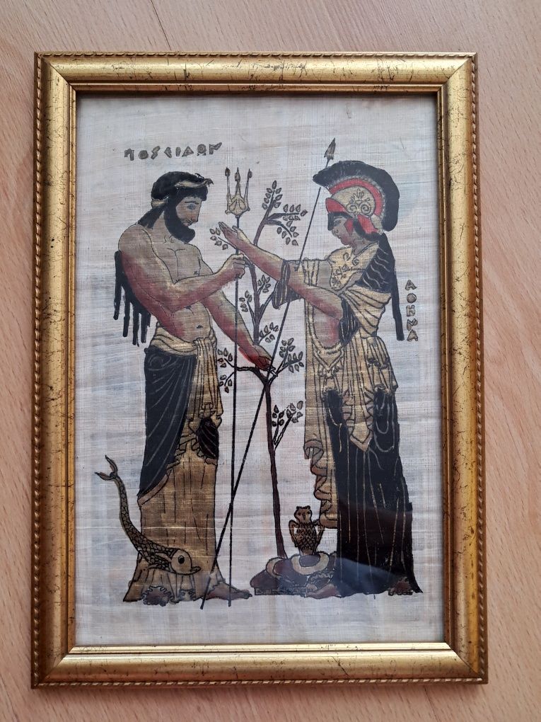 Obraz na papirusie Grecja Atena Posejdon