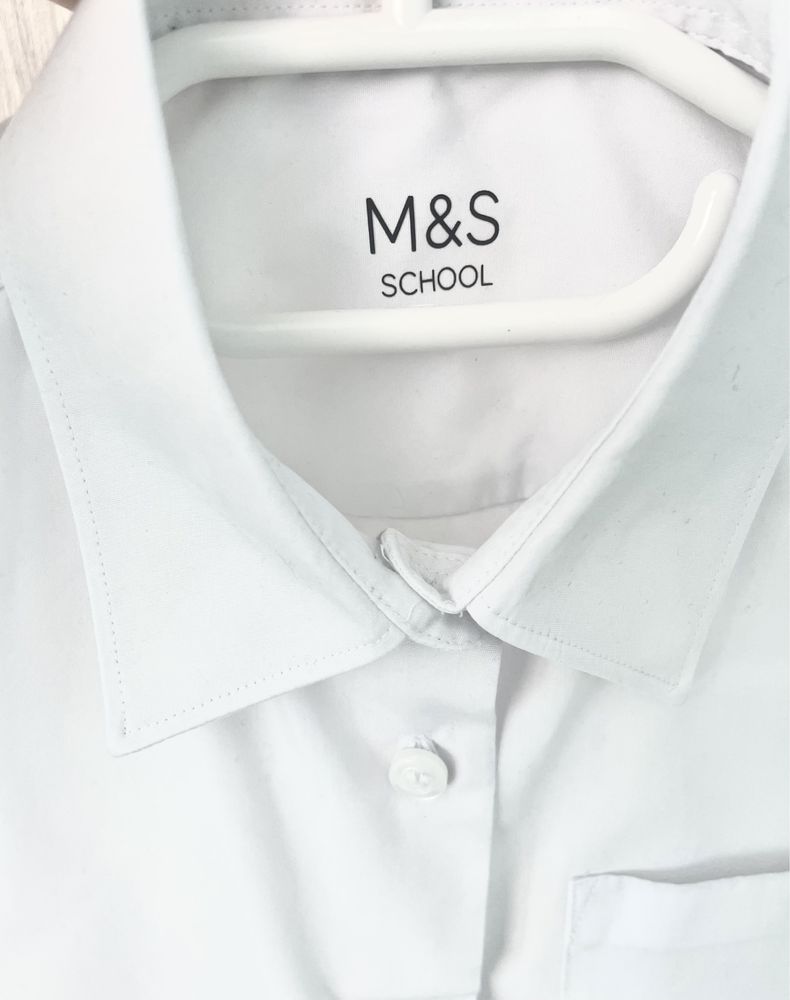 Школьная белая рубашка M&S 140p