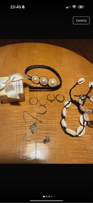 Zestaw bizuteri stebrna bransoletka 925
