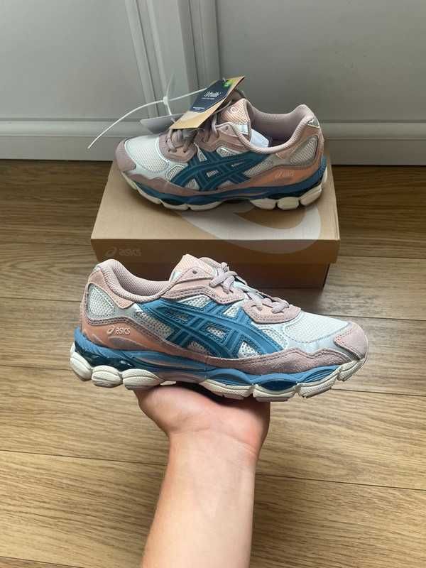 РОЗПРОДАЖ! Asics Gel-NYC Beige/Blue 36 37 38 39 40 41 бежевые гел нюк