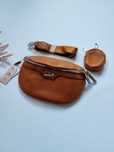 Nowa Nerka damska miejska saszetka na ramię torebka crossbody brązowa